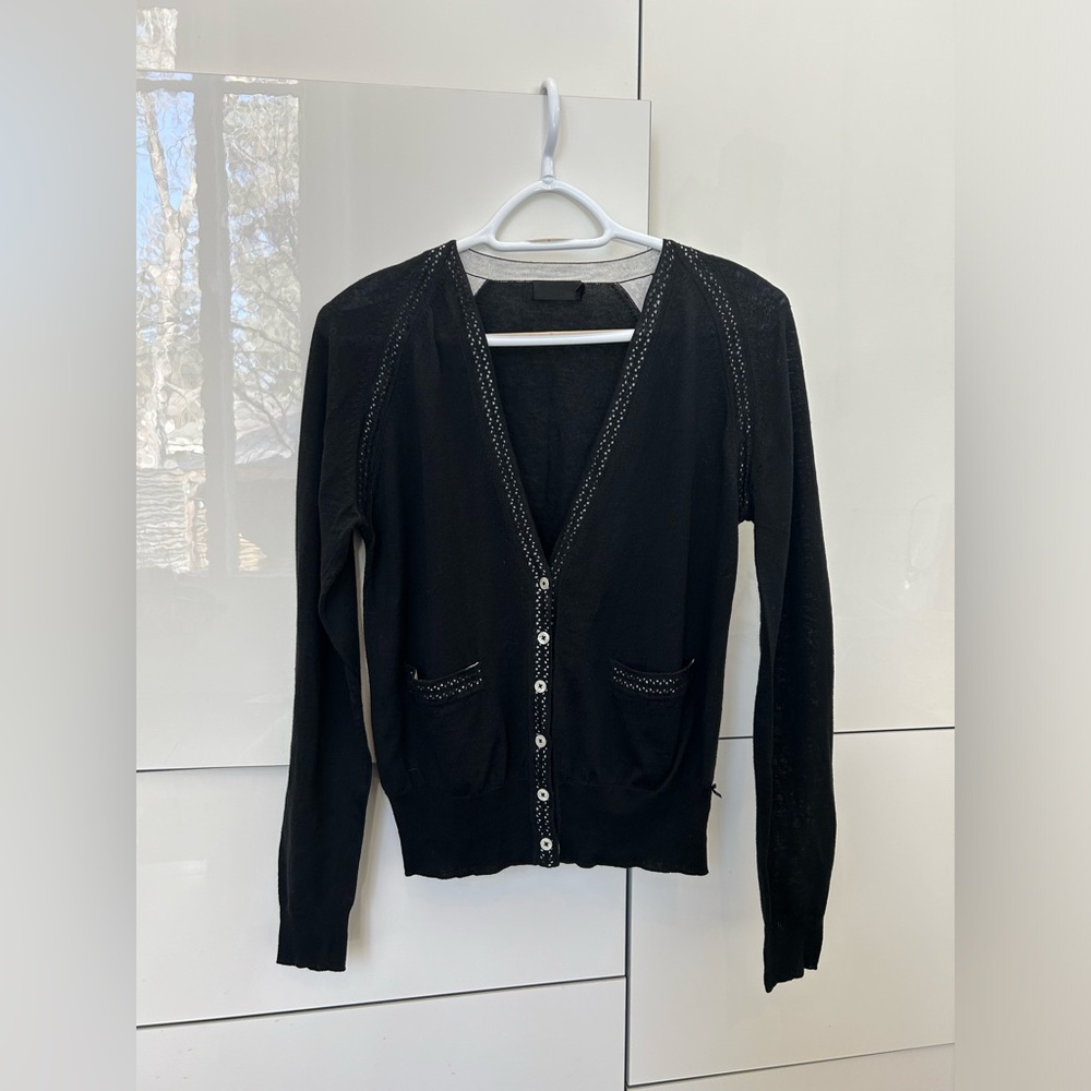 Paul Smith black linen/cotton cardigan M